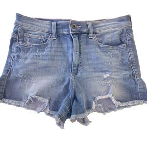CLEARANCE Womens Distressed Cut-Off Jean Shorts High-Rise SZ M 31 inches